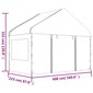 vidaXL nojume ar jumtu, balta, 11,15x4,08x3,22 m, polietilēns cena un informācija | Dārza nojumes un lapenes | 220.lv