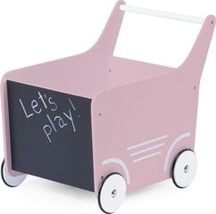 Деревянная игрушка-каталка с доской для рисования Childhome, розовая цена и информация | Игрушки для малышей | 220.lv