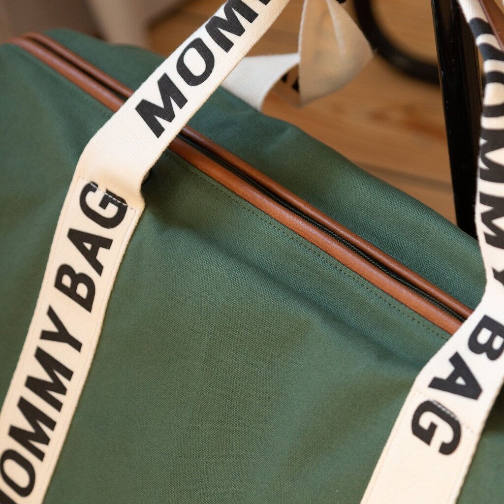 Soma mammai Childhome Mommy Bag Signature, Zaļš audekls cena un informācija | Aksesuāri bērnu ratiem | 220.lv
