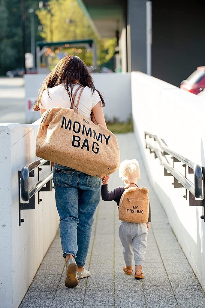Soma mammai Childhome Mommy Bag, plīša bēša cena un informācija | Aksesuāri bērnu ratiem | 220.lv