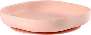 Šķīvis ar lipīgu apakšu Beaba, gaiši rozā, 4+ mēneši cena un informācija | Bērnu trauki, piena uzglabāšanas trauciņi un piederumi | 220.lv
