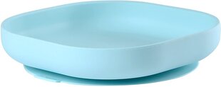 Šķīvis ar lipīgu apakšu Beaba, gaiši zils, 4+ mēneši cena un informācija | Bērnu trauki, piena uzglabāšanas trauciņi un piederumi | 220.lv