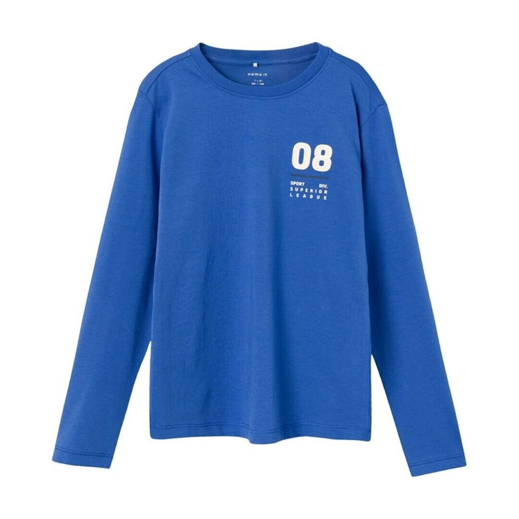 T-krekls ar garām piedurknēm zēniem Name It 13220018 284210, zils cena un informācija | Zēnu krekli | 220.lv