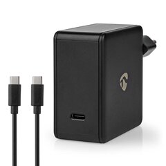 Telpas lādētājs Nedis USB-C, 65W, melns + kabelis Type-C - Type-C 2m цена и информация | Зарядные устройства для телефонов | 220.lv