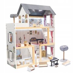 Leļļu namiņš ar mēbelēm KX6201 koka 78 cm cena un informācija | Rotaļlietas meitenēm | 220.lv