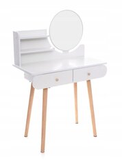 Tualetes galdiņš Lucaro gloss 80 x 122 x 40cm, balts cena un informācija | Kosmētikas galdiņi | 220.lv