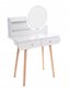 Tualetes galdiņš Lucaro gloss 80 x 122 x 40cm, balts cena un informācija | Kosmētikas galdiņi | 220.lv