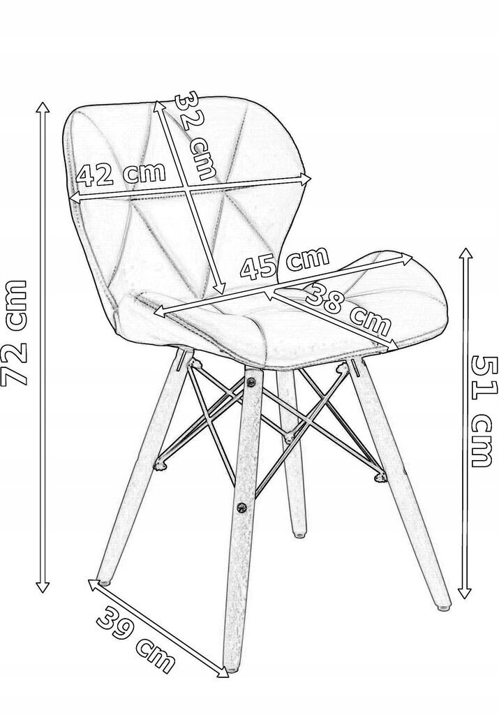 Krēsls eHockers 45 x 53 x 72 cm pelēks цена и информация | Virtuves un ēdamistabas krēsli | 220.lv