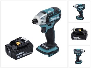 Makita DTS 141 T1 akumulatora impulsa atslēga 18 V 40 Nm 1/4" bezsuku + 1x akumulators 5,0 Ah - bez lādētāja cena un informācija | Skrūvgrieži, urbjmašīnas | 220.lv