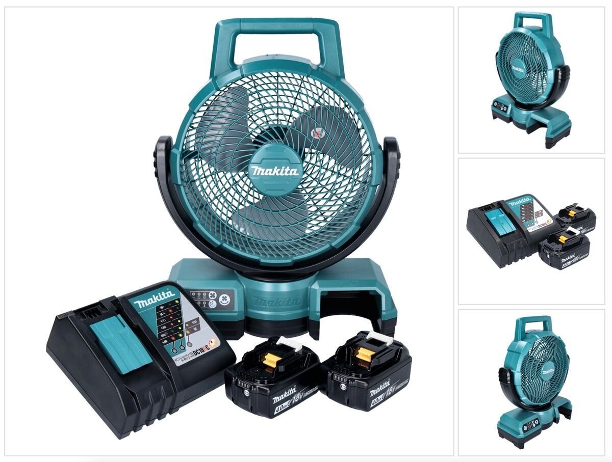 Makita DCF 203 RM bezvadu ventilators 14,4 V - 18 V + 2x akumulators 4,0 Ah + lādētājs cena un informācija | Ventilatori | 220.lv