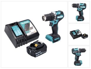 Аккумуляторная дрель Makita DDF 487 RM1, 18 В, с аккумулятором и зарядкой цена и информация | Шуруповерты, дрели | 220.lv