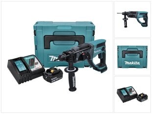 Makita DHR 202 RM1J Bezvada perforators 18 V 2,0 J SDS Plus + 1x akumulators 4,0 Ah + lādētājs + Makpac cena un informācija | Perforatori | 220.lv