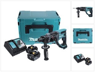 Makita DHR 202 RFJ Bezvada perforators 18 V 2.0 J SDS Plus + 2x akumulators 3.0 Ah + lādētājs + Makpac cena un informācija | Perforatori | 220.lv