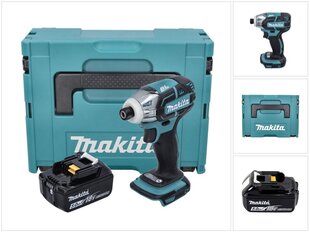 Makita DTS 141 T1J akumulatora impulsa atslēga 18 V 40 Nm 1/4" bezsuku + 1x akumulators 5,0 Ah + Makpac - bez lādētāja cena un informācija | Skrūvgrieži, urbjmašīnas | 220.lv