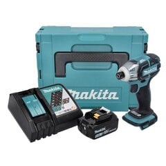 Аккумуляторный ударный гайковерт Makita DTS 141 RT1J, 18 В, с аккумулятором и зарядным устройством цена и информация | Шуруповерты, дрели | 220.lv