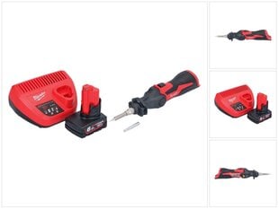 Milwaukee M12 SI-601 bezvadu lodāmurs 12 V 400 °C + 1x akumulators 6,0 Ah + lādētājs cena un informācija | Metināšanas iekārtas, lodāmuri | 220.lv