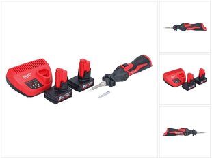 Milwaukee M12 SI-602 bezvadu lodāmurs 12 V 400 °C + 2x akumulators 6,0 Ah + lādētājs cena un informācija | Metināšanas iekārtas, lodāmuri | 220.lv