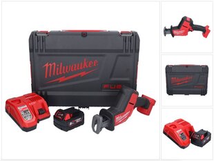 Milwaukee M18 FHZ-501X bezvadu virzuļzāģis 18 V 22 mm bezsuku + 1x akumulators 5,0 Ah + lādētājs + HD kaste cena un informācija | Zāģi, ripzāģi | 220.lv