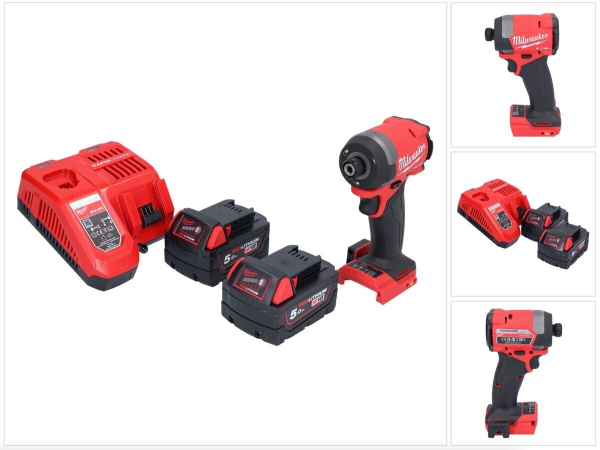 Milwaukee M18 FID3-502 akumulatora triecienatslēga 18 V 1/4" 226 Nm bezsuku + 2x akumulators 5,0 Ah + lādētājs cena un informācija | Skrūvgrieži, urbjmašīnas | 220.lv