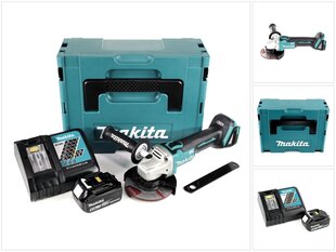 Makita DGA 504 RT1J bezvadu leņķa slīpmašīna 18V 125mm + 1x akumulators 5.0Ah + lādētājs + Makpac cena un informācija | Slīpmašīnas | 220.lv