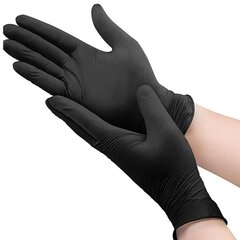 Disposable nitrile gloves Ansell MICROFLEX Midknight Toutch 93-732, Ergoform, 100 pcs, 0,07mm thick, size M (7.5-8), black цена и информация | Первая помощь | 220.lv