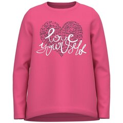 T-krekls ar garām piedurknēm meitenēm Name It 13218897 283743, rozā cena un informācija | Jakas, džemperi, žaketes, vestes meitenēm | 220.lv