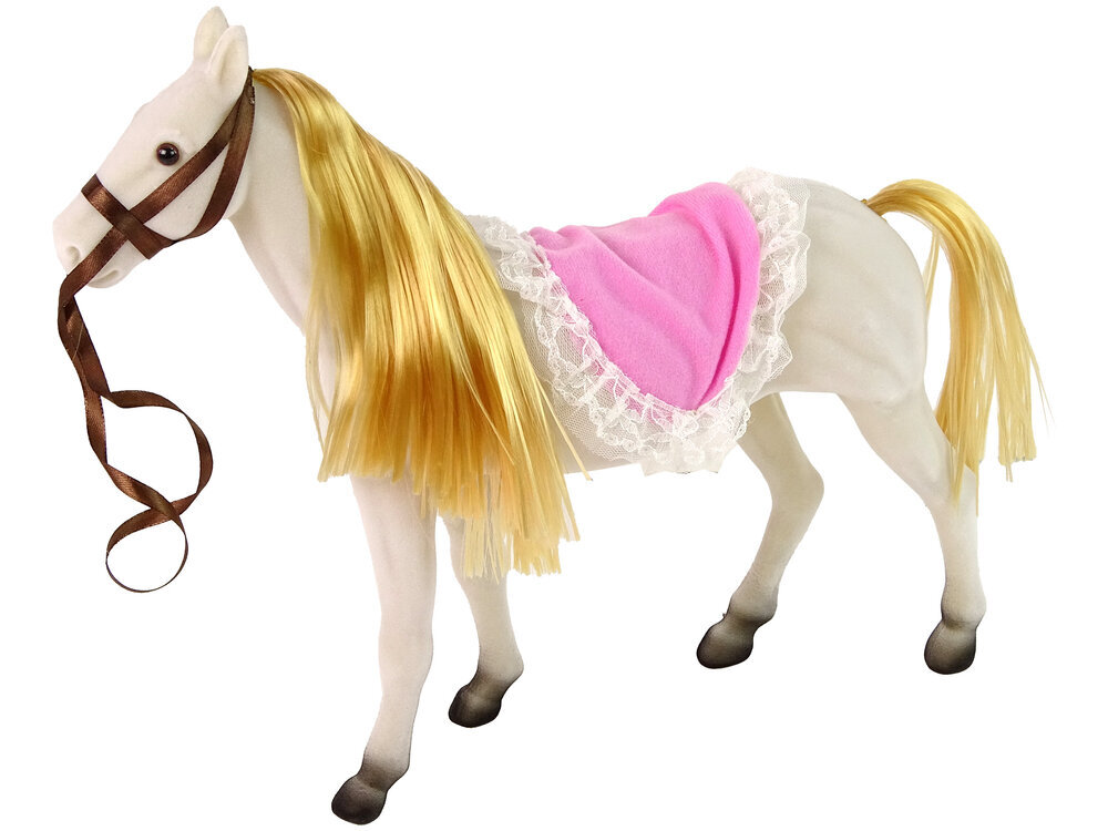 Lelle ar baltu poniju un piederumu komplektu цена и информация | Rotaļlietas meitenēm | 220.lv