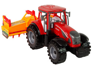 Traktors ar kultivatoru, sarkans cena un informācija | Rotaļlietas zēniem | 220.lv