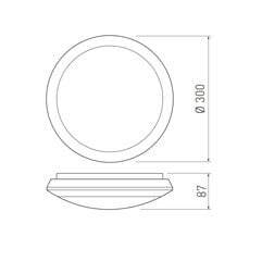 LED griestu lampa 16W TOKIO ar mikroviļņu sensoru, GTV LD-TOK16WD-40 cena un informācija | Griestu lampas | 220.lv