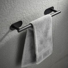 Ручка для полотенца, черная, 40 см цена и информация | Аксессуары для ванной комнаты | 220.lv