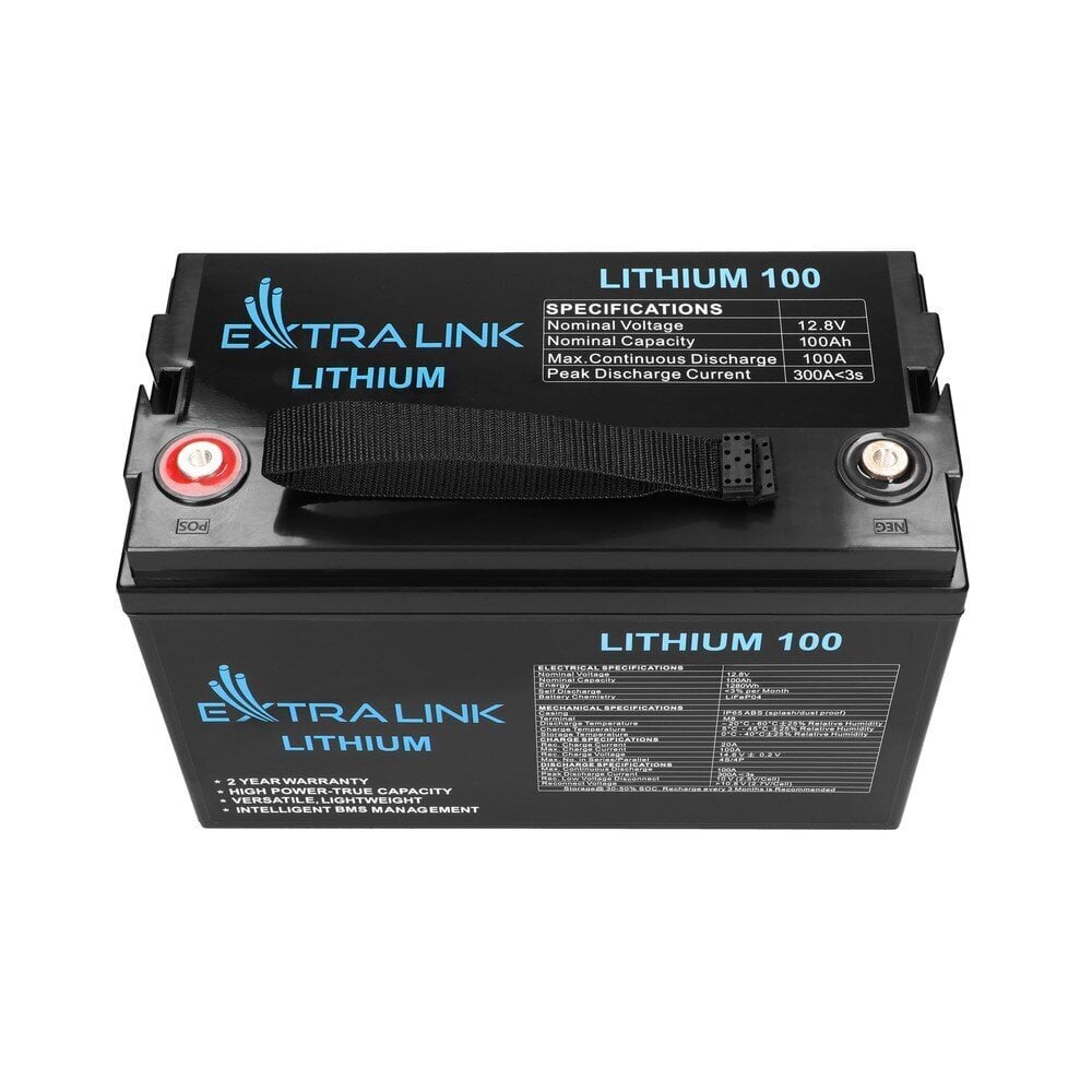 Akumulators Extralink LiFePO4 100AH 12.8V, BMS цена и информация | Akumulatori | 220.lv