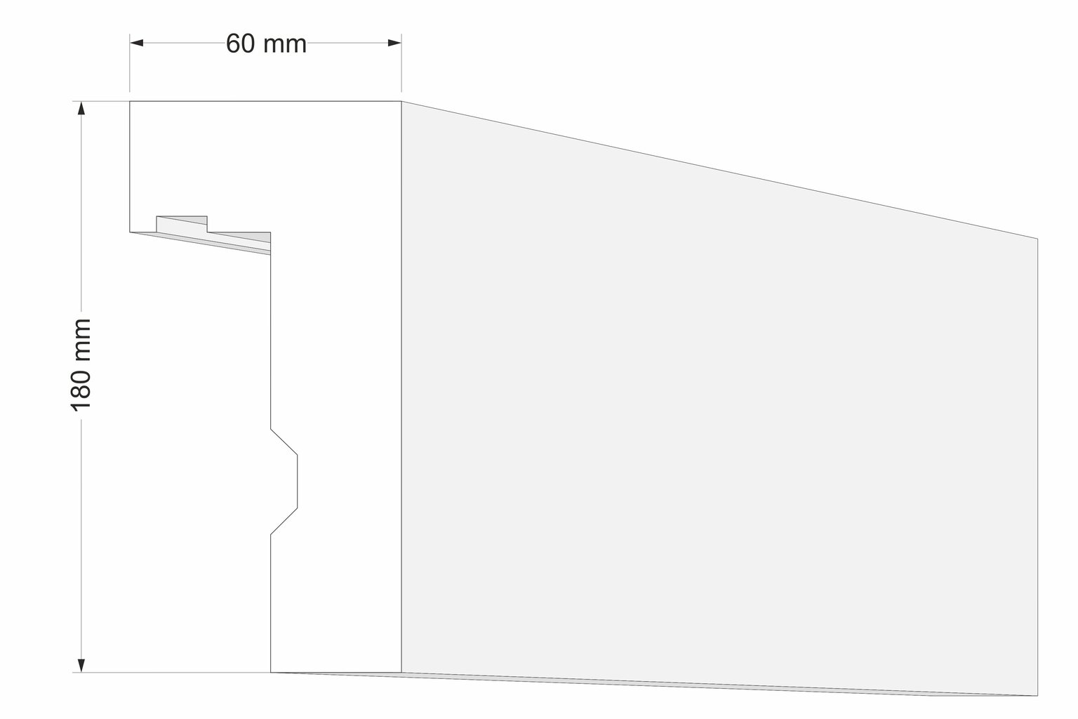 Karnīzes līste LK1G, 60x180x2000 mm cena un informācija | Aizkaru stangas, karnīzes | 220.lv