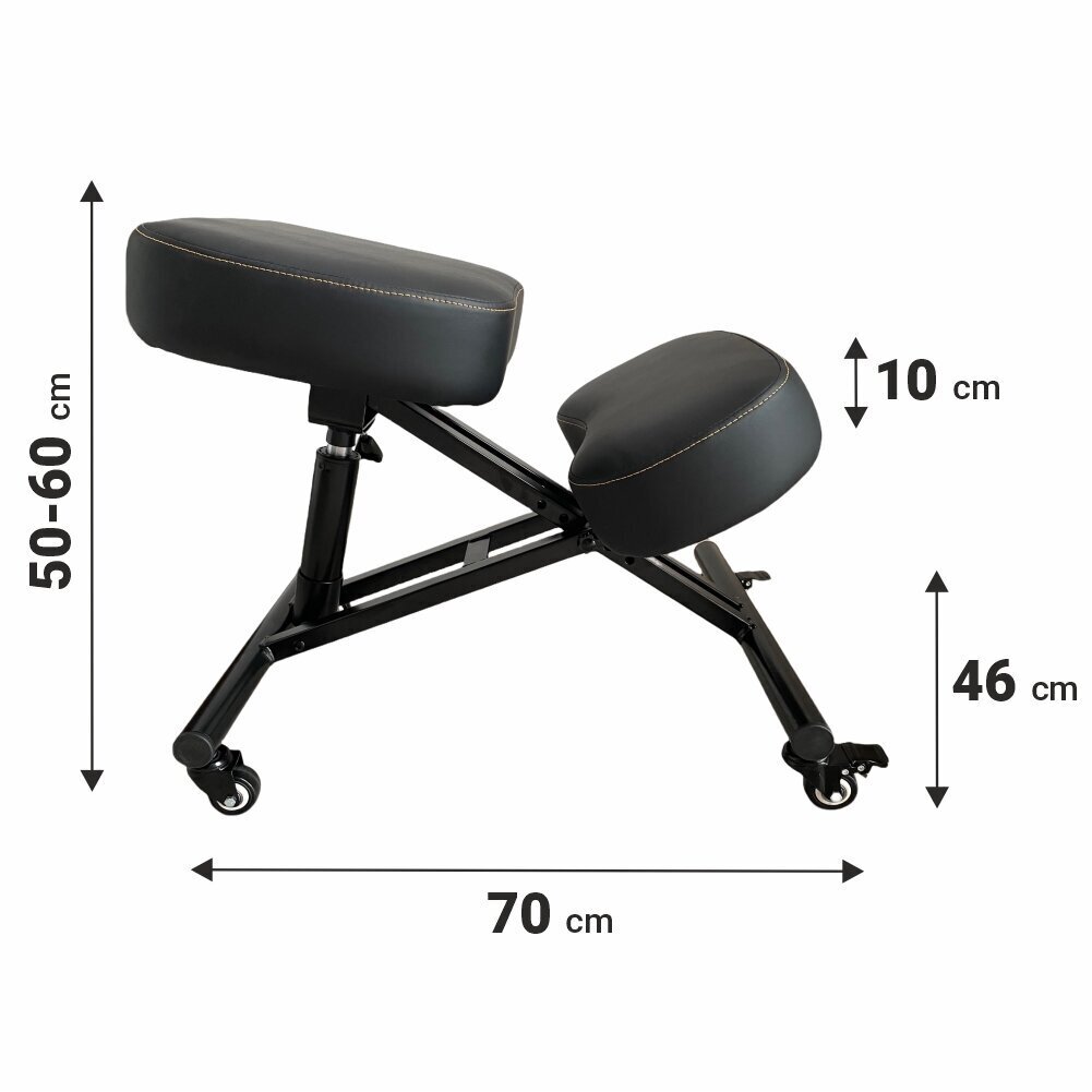 Ergonomisks krēsls Black Point O'Kneel Small, melns цена и информация | Biroja krēsli | 220.lv