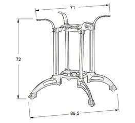 Galda pamatne Stema Meble SH-5033-2/B, melns цена и информация | Другие принадлежности для мебели | 220.lv