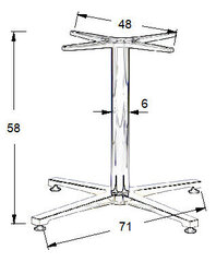 Основание стола - алюминий SH-7700/L/A алюминий - 71x71 см цена и информация | Другие принадлежности для мебели | 220.lv