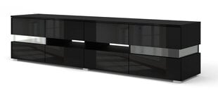 TV galdiņš ar LED apgaismojumu Viper, 186 cm, melns цена и информация | Тумбы под телевизор | 220.lv