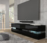 TV galdiņš ar LED apgaismojumu Viper, 186 cm, melns cena un informācija | TV galdiņi | 220.lv