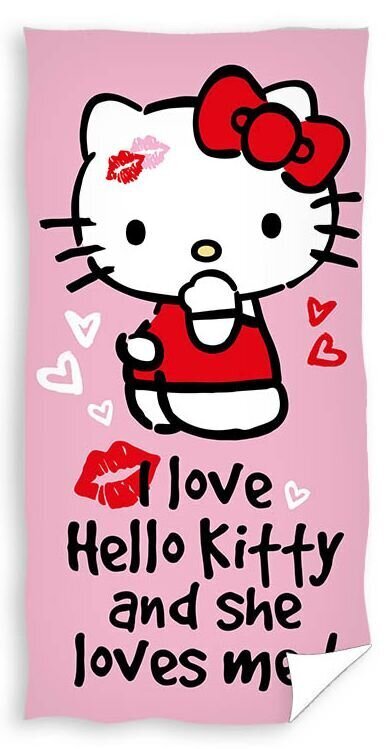 Bērnu dvielis Hello Kitty, 70x140 cm цена и информация | Dvieļi | 220.lv