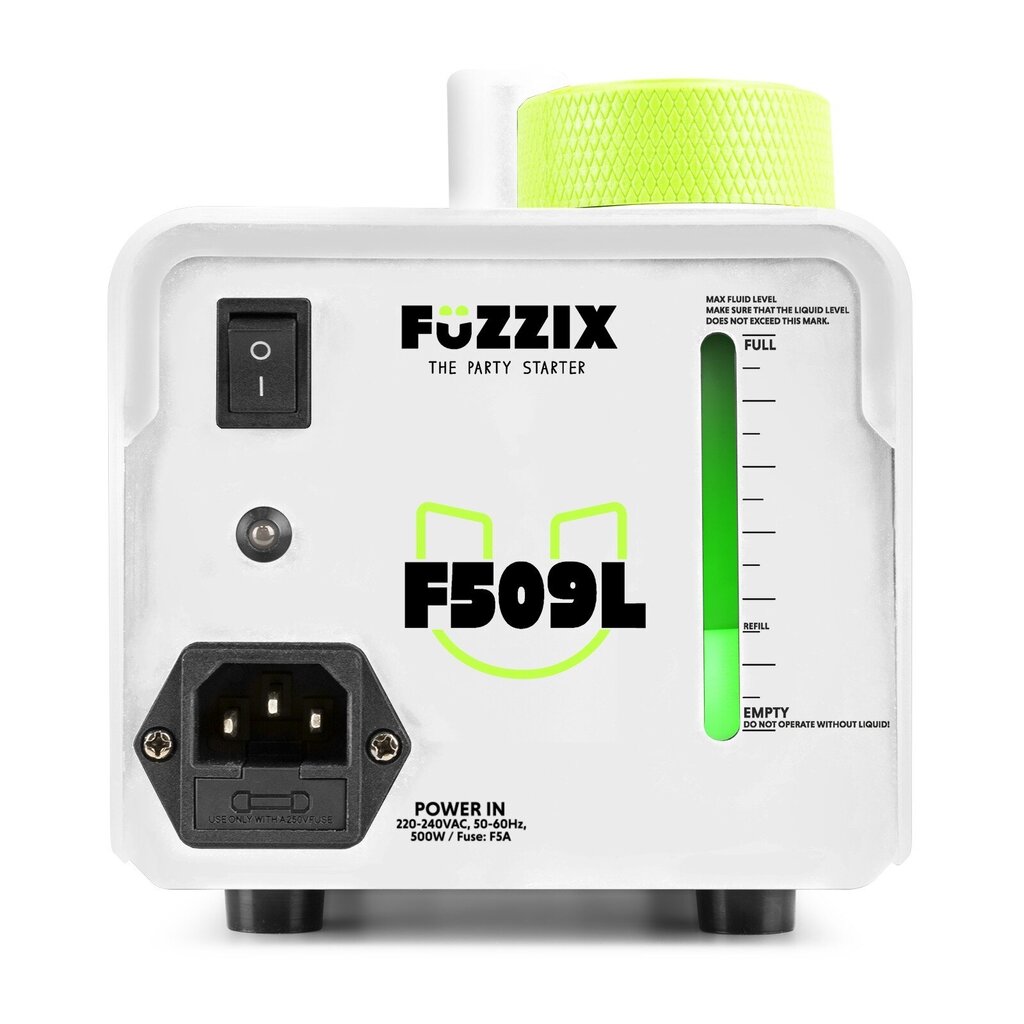 Dūmu mašīna Fuzzix F509LW, 9 gaismas diodes RGB White Edition cena un informācija | Svētku dekorācijas | 220.lv