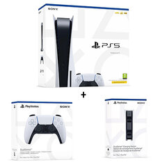 PlayStation 5 Blu-Ray, extra DualSense Controller, Charging Station cena un informācija | Spēļu konsoles | 220.lv