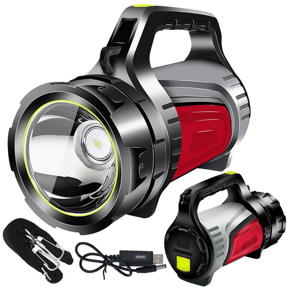 Uzlādējams LED prožektora lukturis ar Powerbank savienojumu, Verk Group, melns cena un informācija | Lukturi | 220.lv