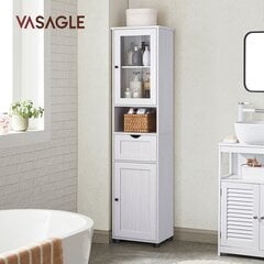 Шкаф для ванной Высокий с Полками Vasagle белый цена и информация | Шкафчики для ванной | 220.lv