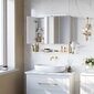 Spoguļskapis ar LED apgaismojumu Vasagle balts, zelts cena un informācija | Vannas istabas skapīši | 220.lv