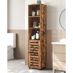 Шкаф для ванной комнаты с высокими полками Vasagle коричневый цена и информация | Шкафчики для ванной | 220.lv