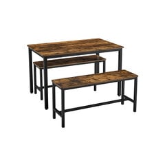 Комплект обеденного стола Vasagle коричневый цена и информация | Комплекты мебели для столовой | 220.lv