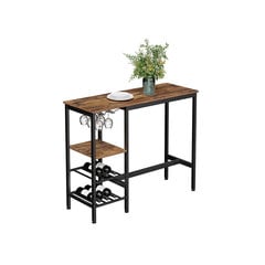 Барный стол Vasagle черный, коричневый цена и информация | Кухонные и обеденные столы | 220.lv