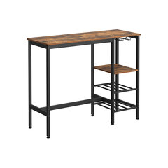 Барный стол Vasagle черный, коричневый цена и информация | Кухонные и обеденные столы | 220.lv