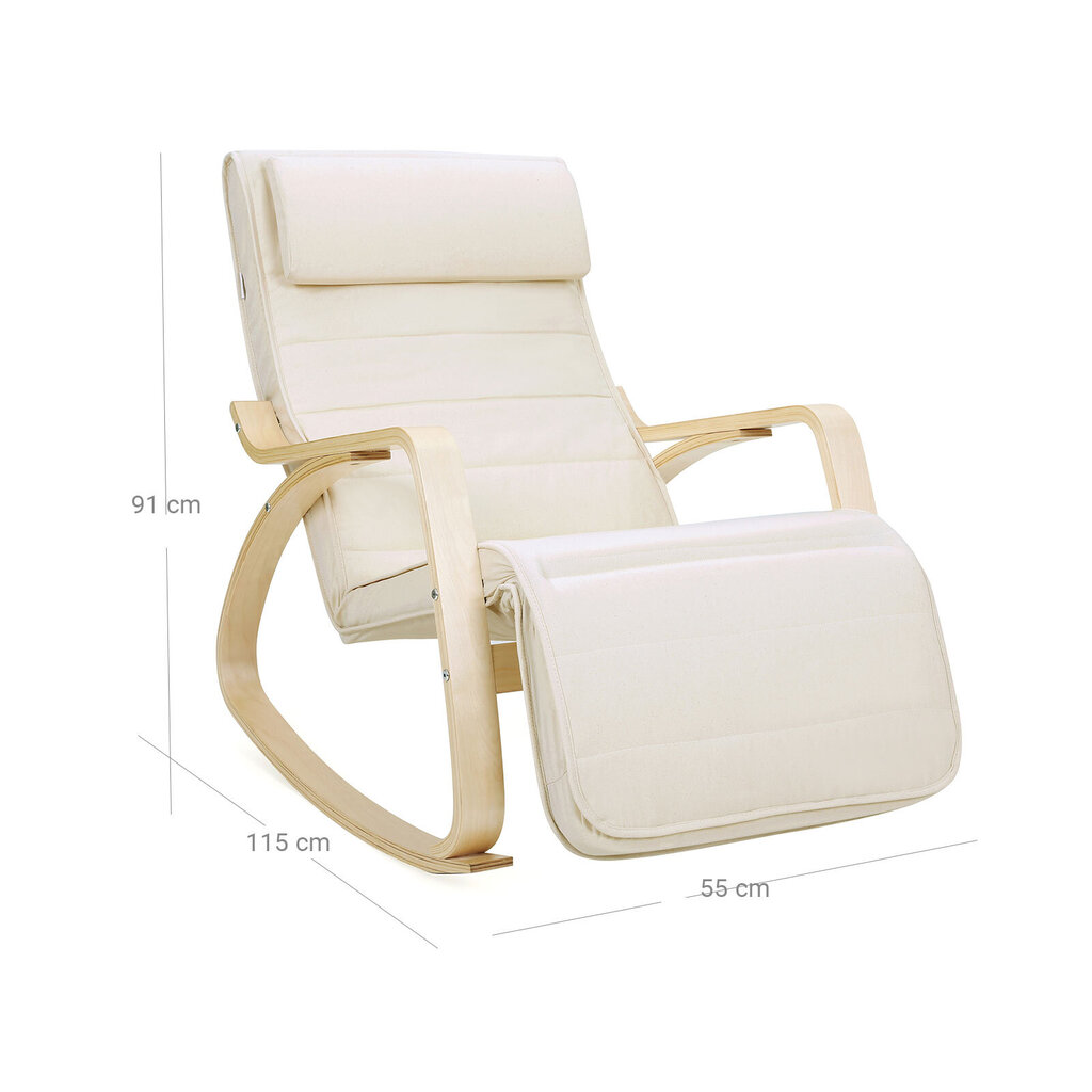 Šūpuļkrēsls Songmics koka cena un informācija | Atpūtas krēsli | 220.lv