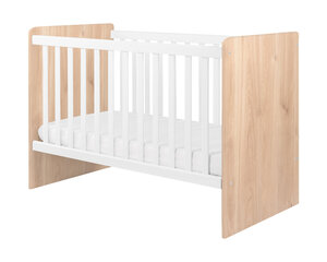 Bērnu gultiņa Ayla, 70x140 cm, brūna/balta kaina ir informacija | Zīdaiņu gultas | 220.lv