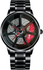 Дрифт Элемент Felgen Watch Men - Защитные часы Motorsport в 3D -ободе, изготовленном из нержавеющей стали - пользовательские дизайнерские часы с минеральным стеклом - Quartzzhr (красный) B08FXGZC18 цена и информация | Мужские часы | 220.lv